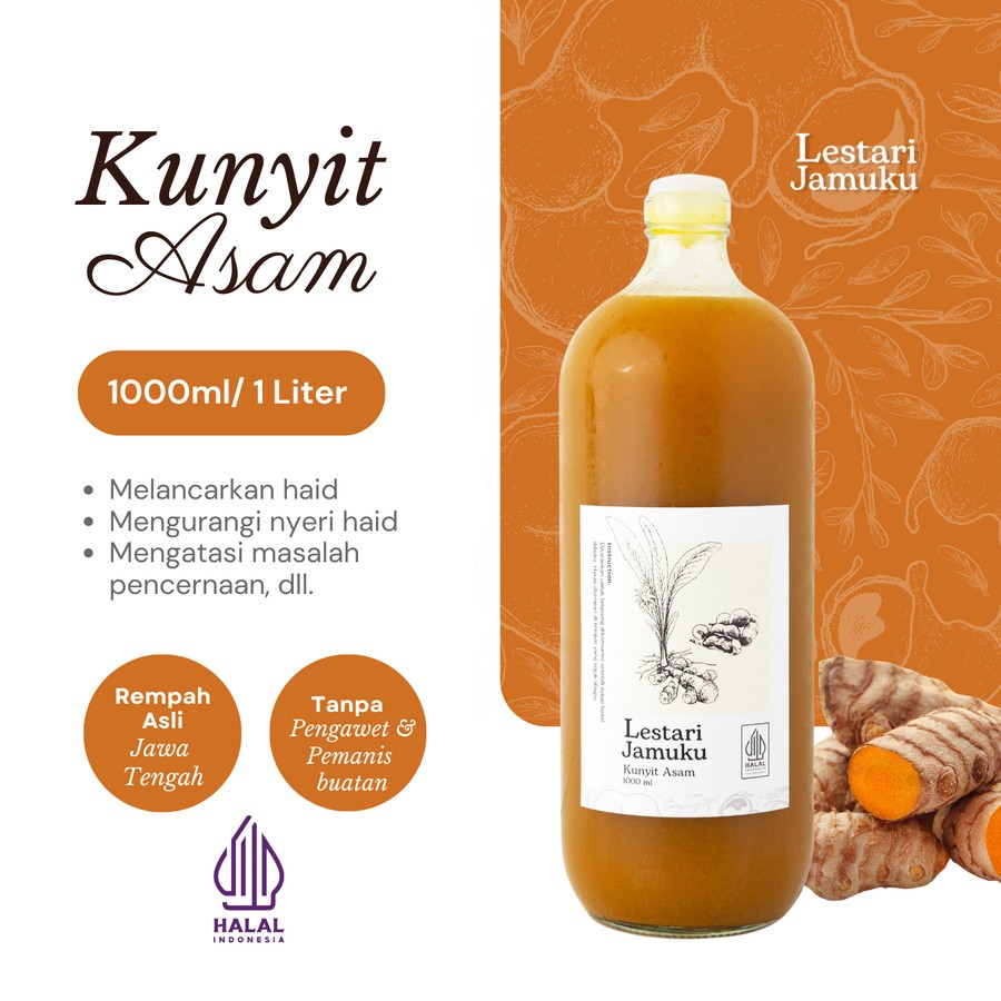 

Jamu Kunyit Asam 1 Liter / 1000 ml Ready to Drink
