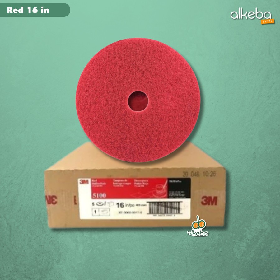 Buffing Pad 3M 16 inch red / spoon pad poles buffer merah 16" Pad Poles Lantai