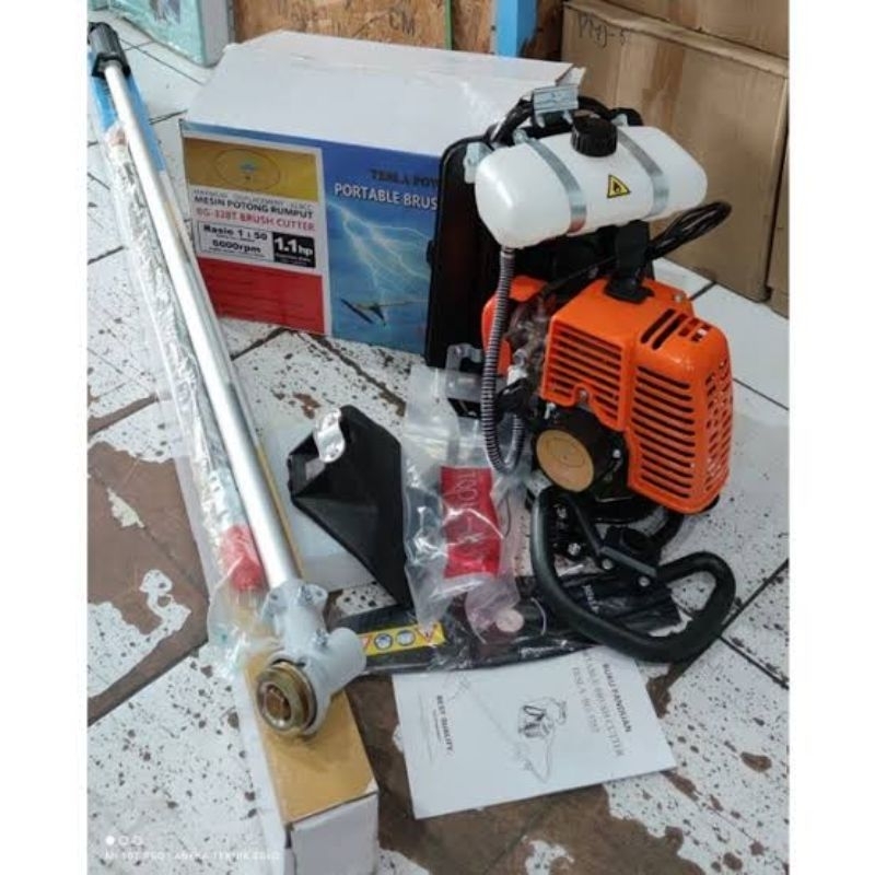 Mesin Potong Rumput Bensin Campur Alat Potong Rumput TESLA 2 stroke 2 tak BG-328 Brush Cutter