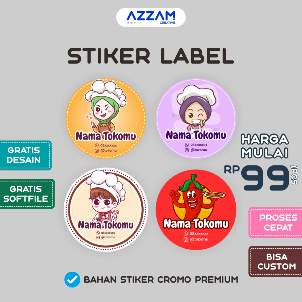 

STIKER / STICKER / CETAK STIKER / STIKER LABEL / STICKER LABEL / STIKER CUSTOM / STICKER CUSTOM / STIKER LABEL MAKANAN