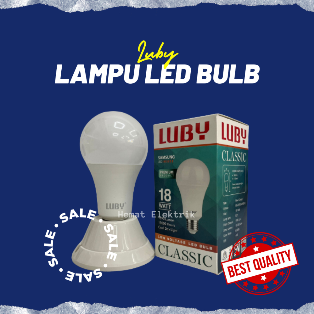 Bohlam Lampu LED Bulb Luby Classic 24 Watt Cahaya Kuning Lampu Kamar Rumah Warna Kuning Terang Tahan