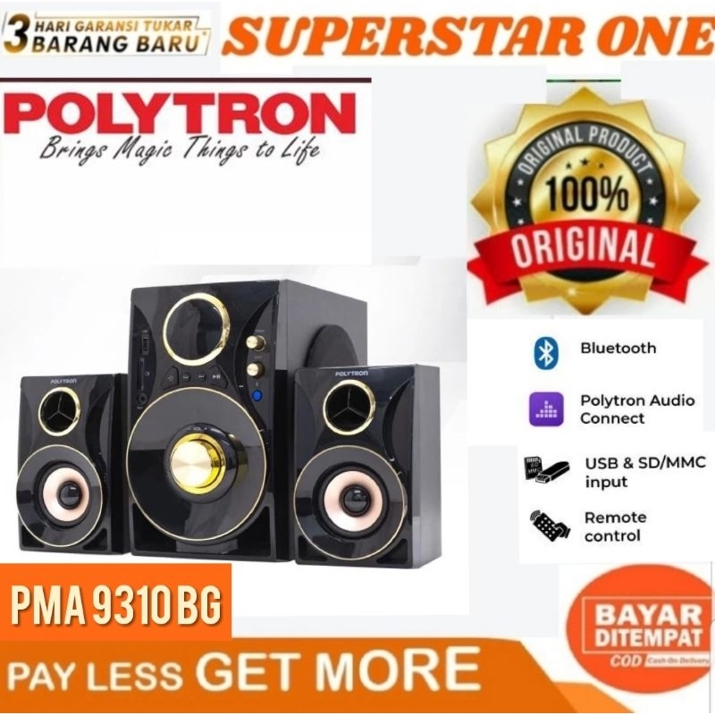 Speaker aktif polytron PMA 9310/BG  speaker bluetooth