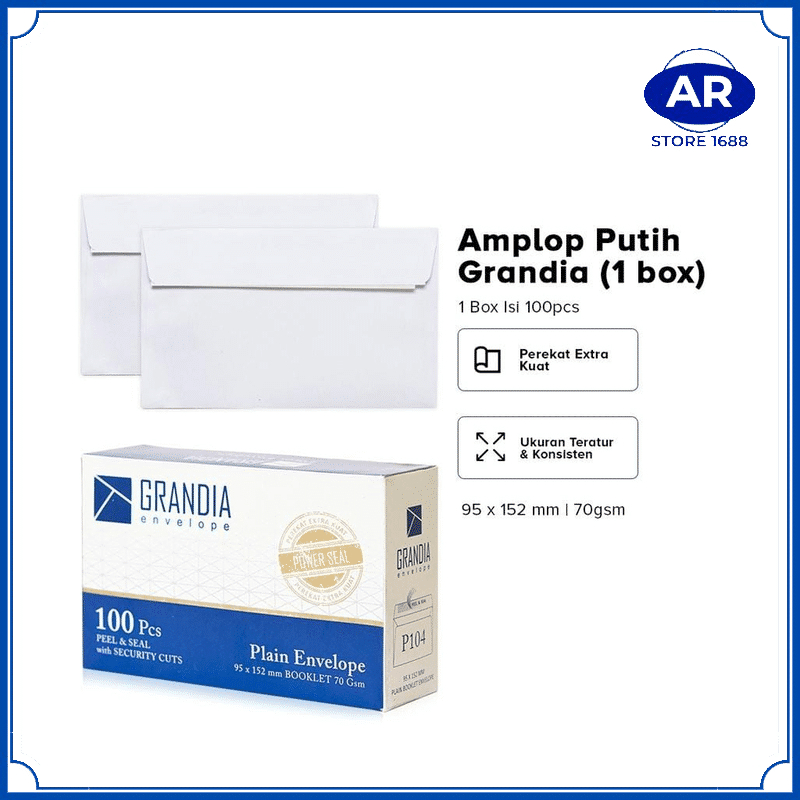 

AR- Isi 100Pcs Amplop Putih P 104 Grandia Amplop Polos Kecil Dengan Lem Perekat