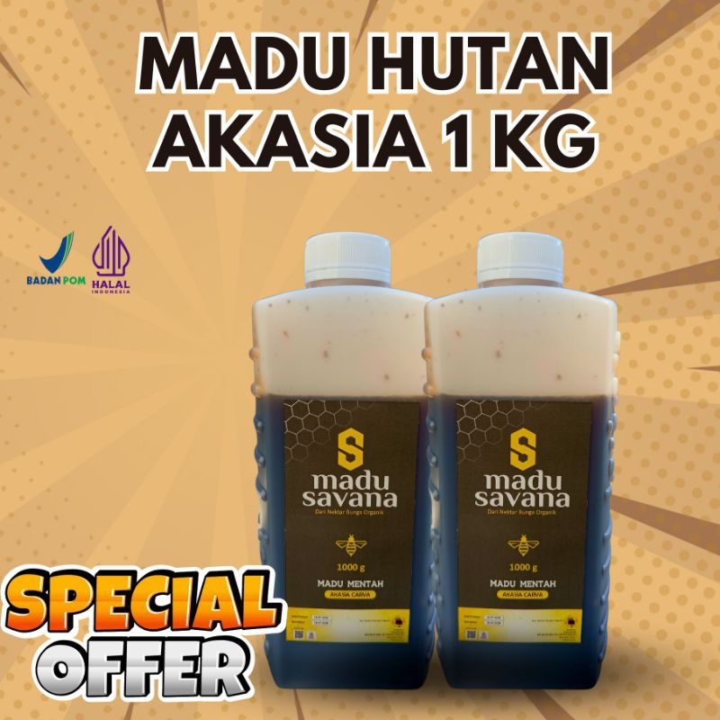 

Madu Akasia 1kg 100% Pure Raw Honey Madu Savana