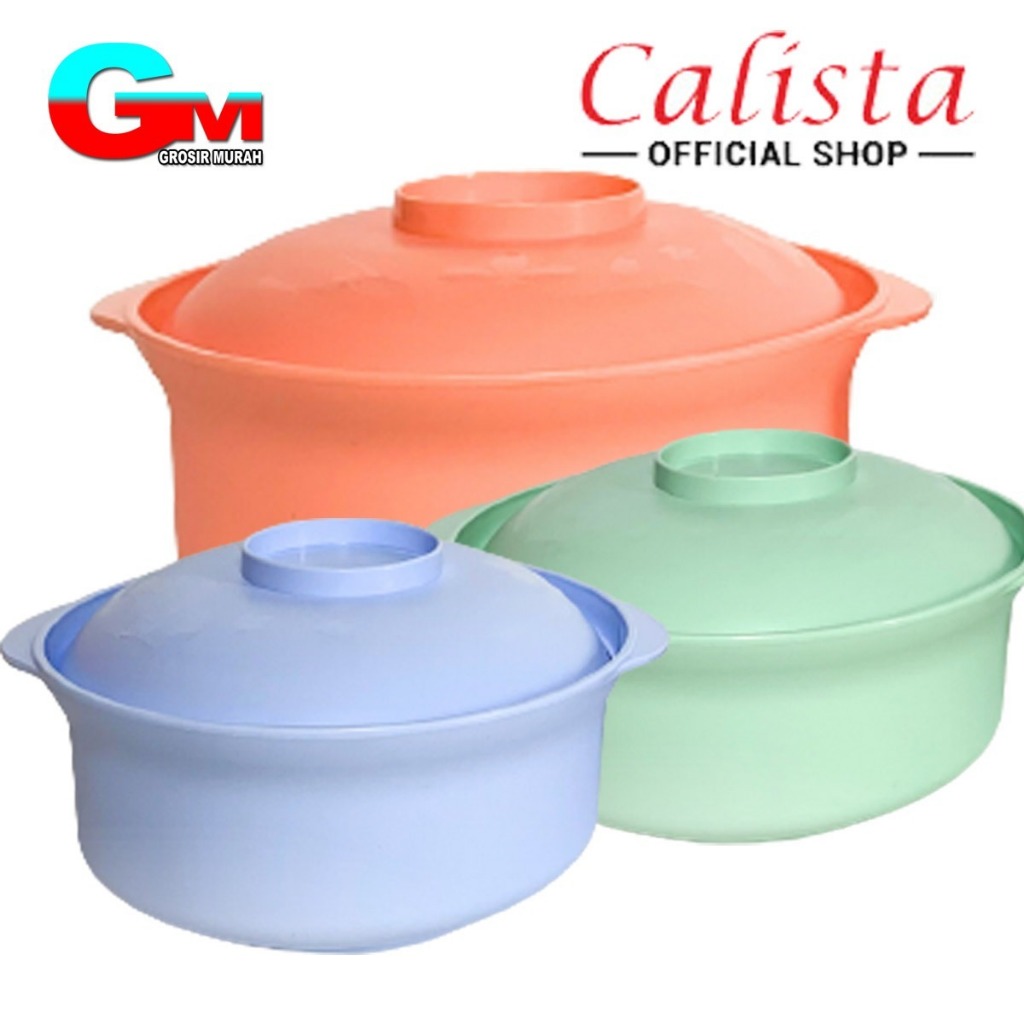 Mangkuk Calista Sakura Plus Tutup Mangkuk Sayur Plastik Mangkuk Lauk Mangkuk Serbaguna