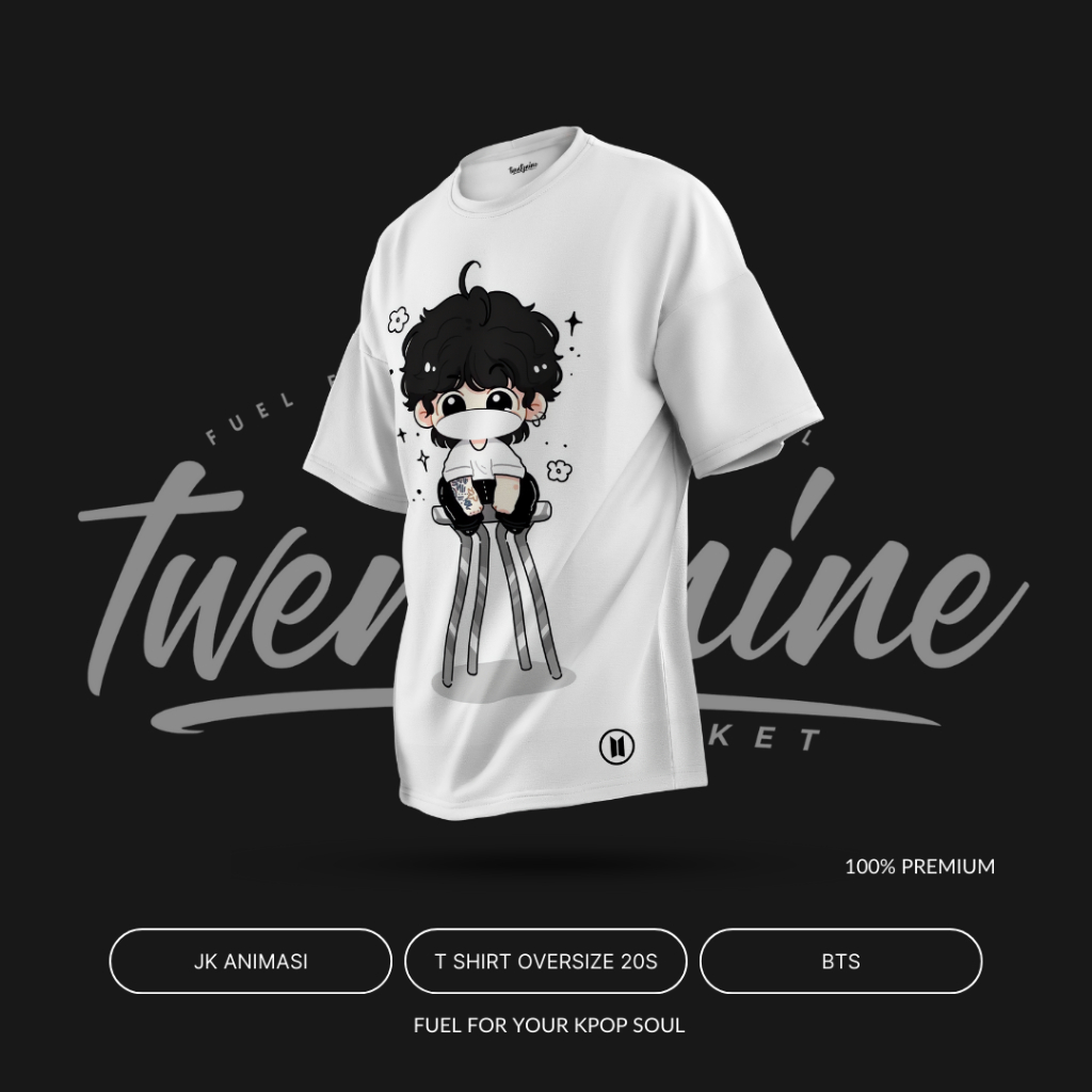 T Shirt  Kaos Oversize BTS Jungkook Seven Limited Series Cotton Premium