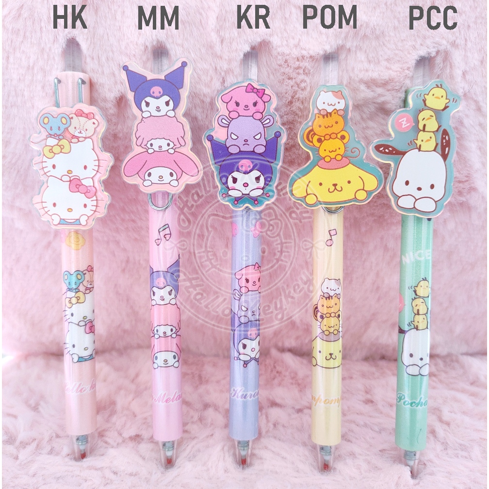 

pulpen bolpen gel pen motif holo kitty melody kuromi pompurin pochacco