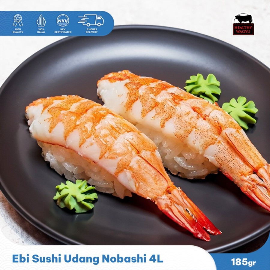 

Ebi Sushi Udang Sushi Nobashi 3L 185gr Healthy Wagyu