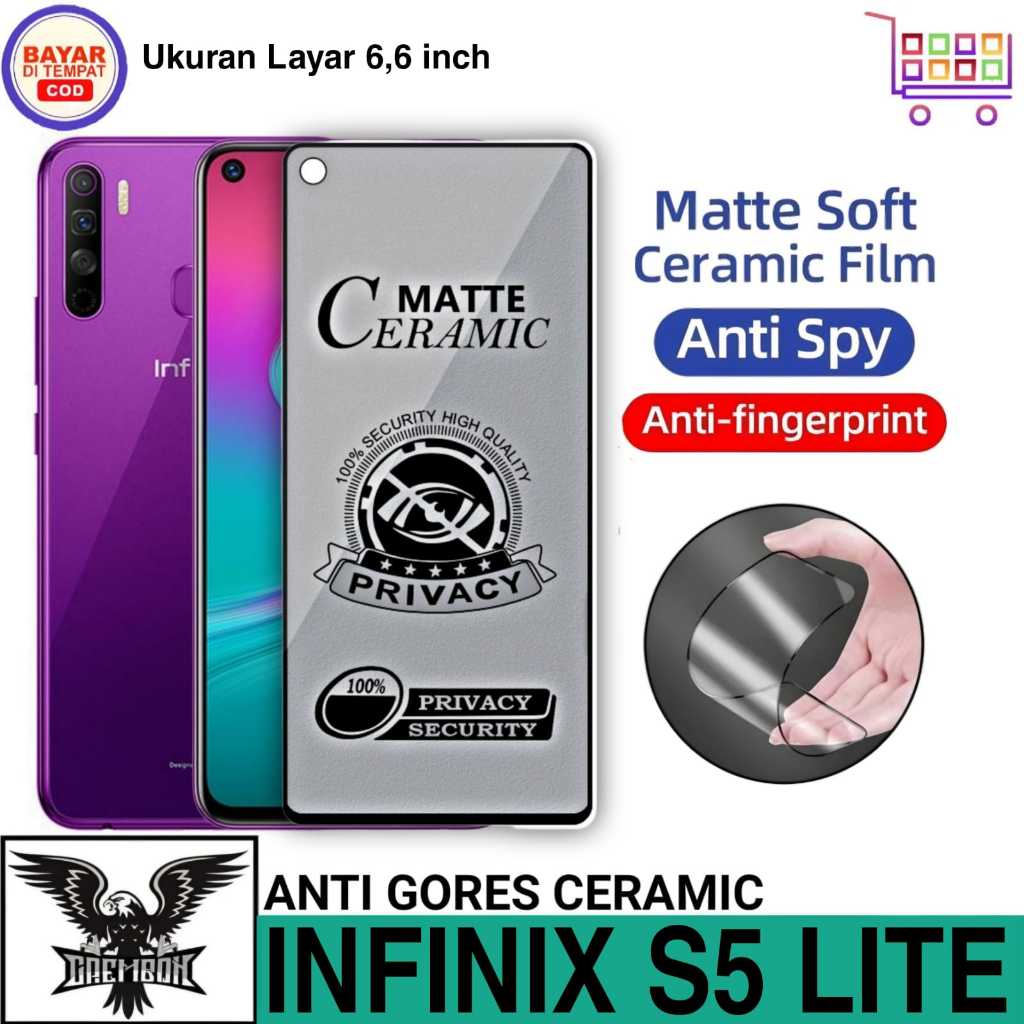 Anti Gores Privacy INFINIX S5 LITE Ceramic Matte Anti Spy Screen Guard