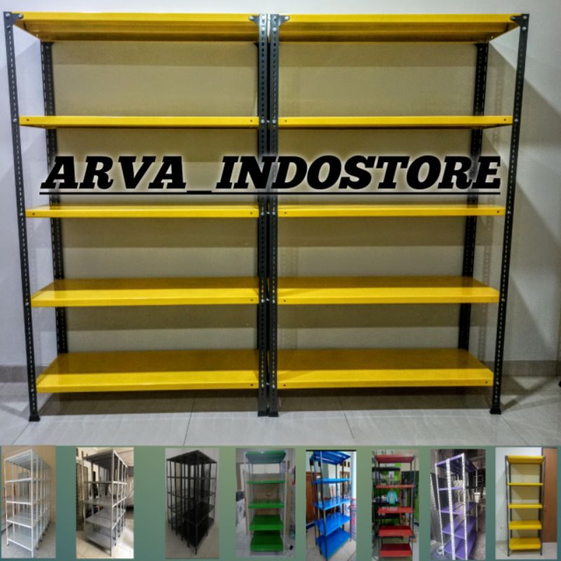 rak besi siku lubang 100x40x200 / 100x30x200, bahan tebal