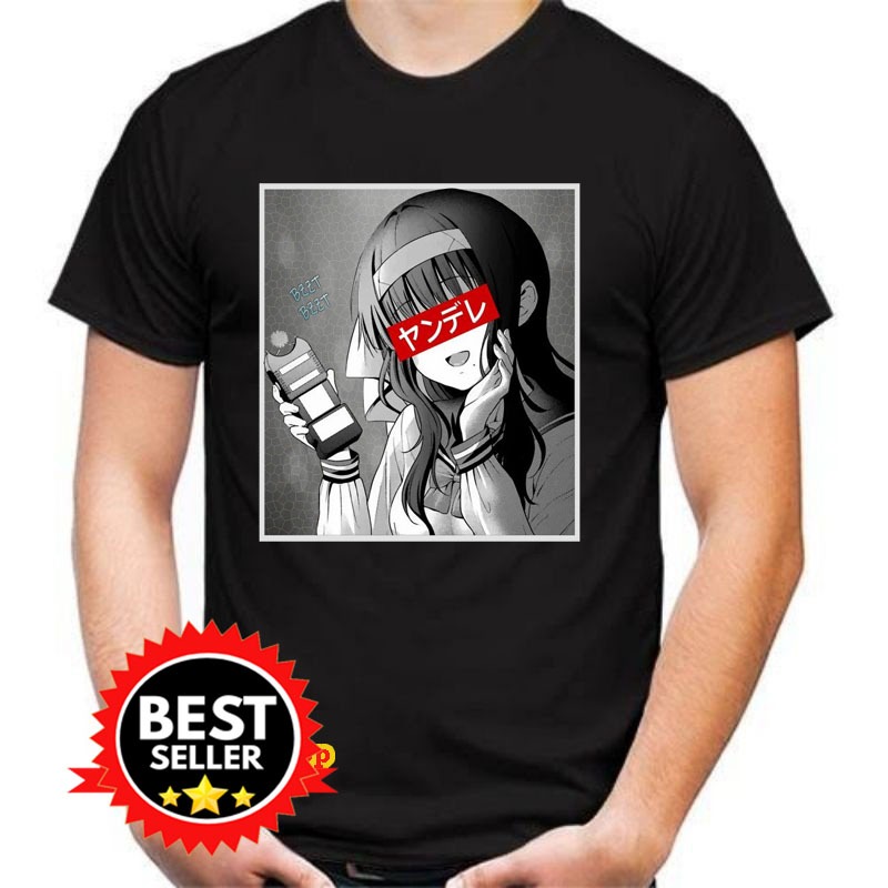 T-Shirt Anime Sad Yandere Girl Waifu Material Manga Onee-san Kaos
