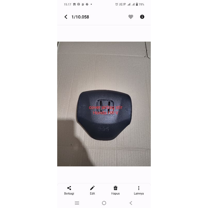 Cover airbag steer stir Honda HR-V original