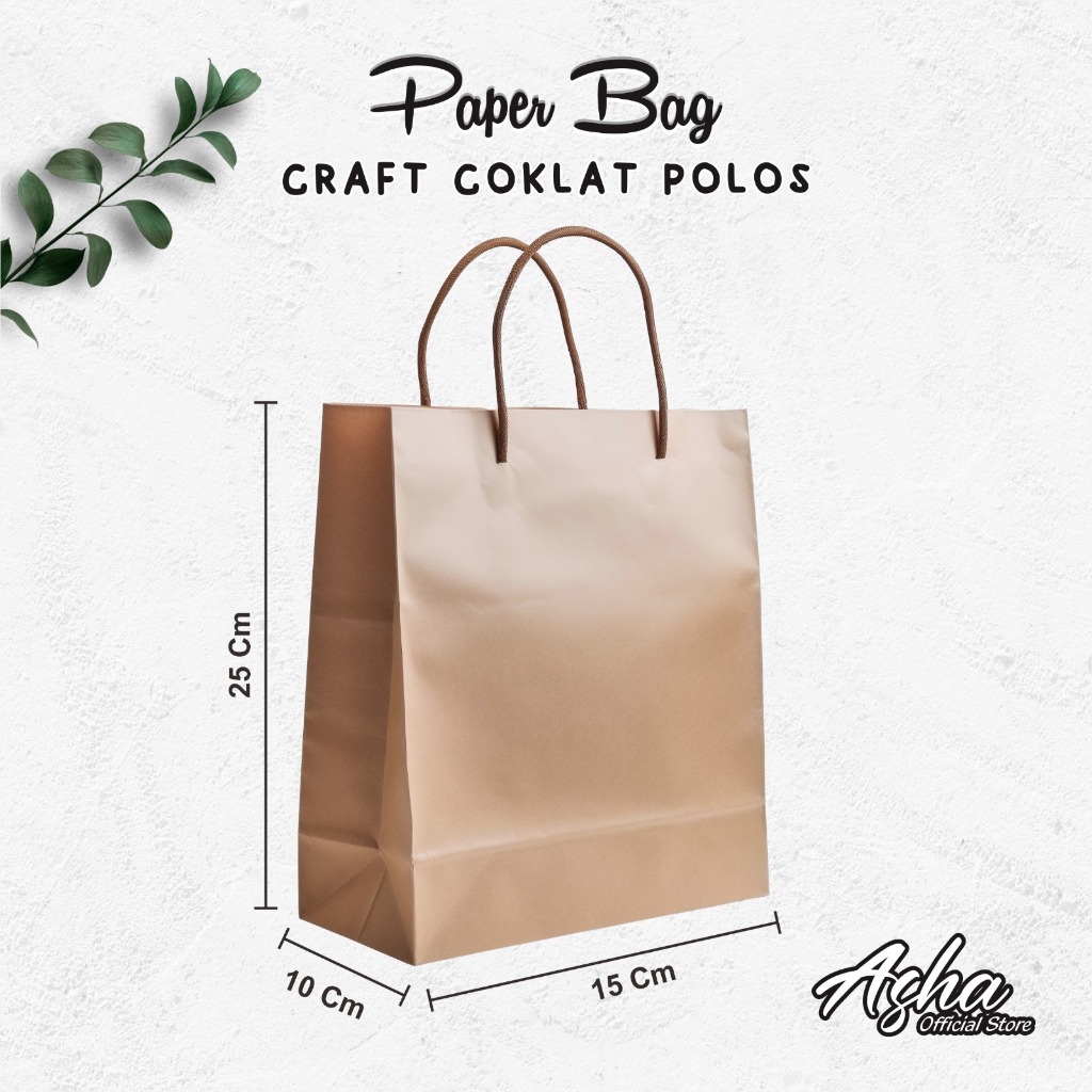 

PAPER BAG KRAFT POLOS - TAS SOUVENIR PERNIKAHAN BAHAN KRAFT UKURAN 15 x 25 x 10 CM