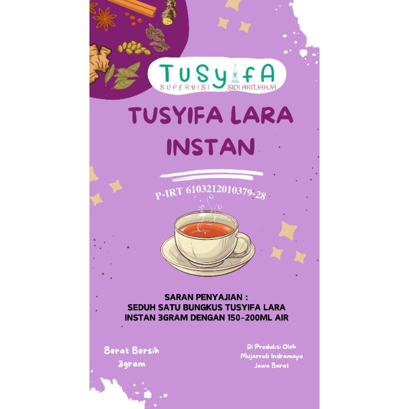 

TUSYIFA LARA INSTAN TANPA AMPAS SIAP MINUM RESEP ASLI DR. SIDI ARITJAHJA