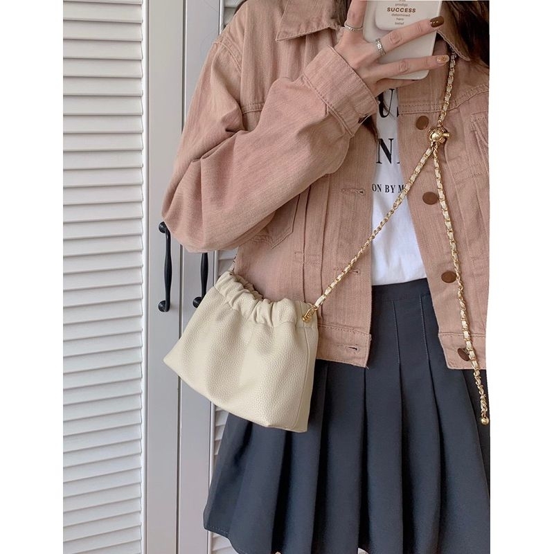 -Seera-Tas Selempang Kulit Wanita Tas Hp Cewek Tas Rantai Cewek Slingbag ImportGC 8722