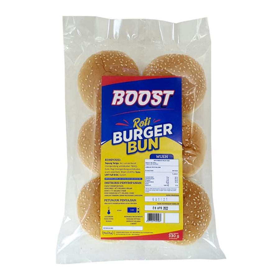 

ROTI BURGER BUN BOOST WIJEN ISI 6