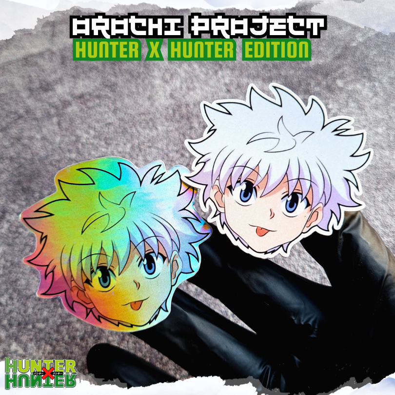 

Sticker Stiker Anime Killua Kilua Head Hunter X Hunter Hologram Glossy Anti Air HP Laptop Tumbler Motor Helm