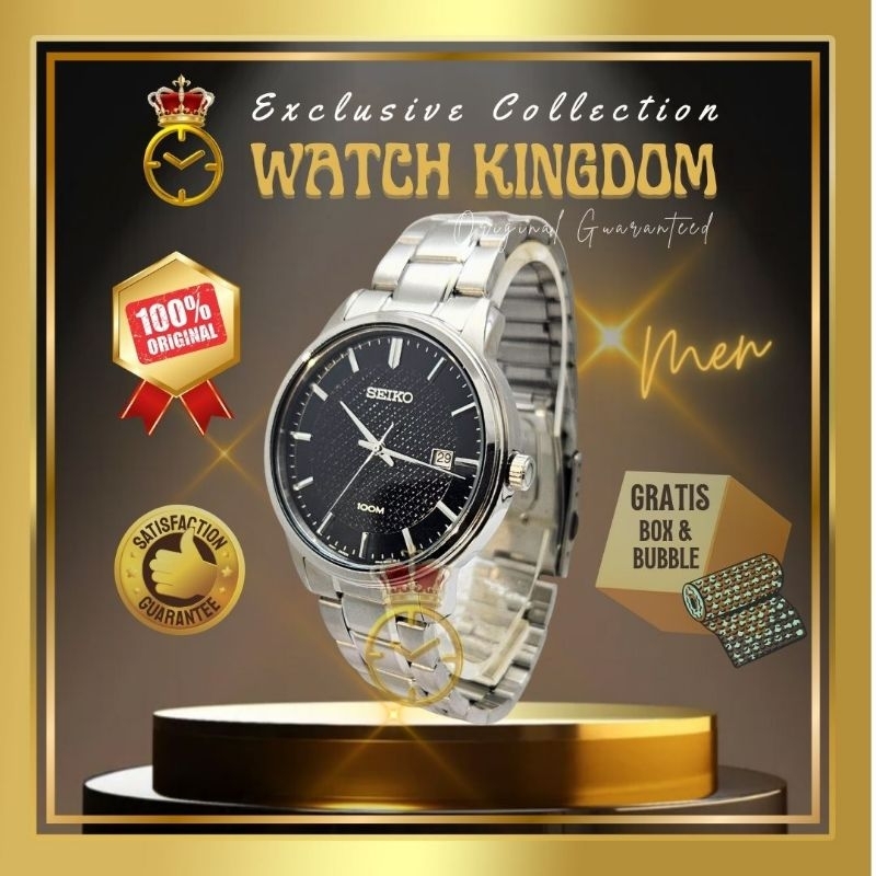 Jam Tangan Pria Seiko Original Kalender Tanggal Date Waterproof Tahan Anti Air Analog Quartz Baterai