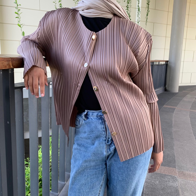 Cardigan pleats / cardigan plisket / blouse plisket BB / pleats top