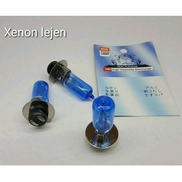 Lampu depan bohlam biru bebek H6 35watt | Bohlam halogen motor biru lancip & bulat 1pcs