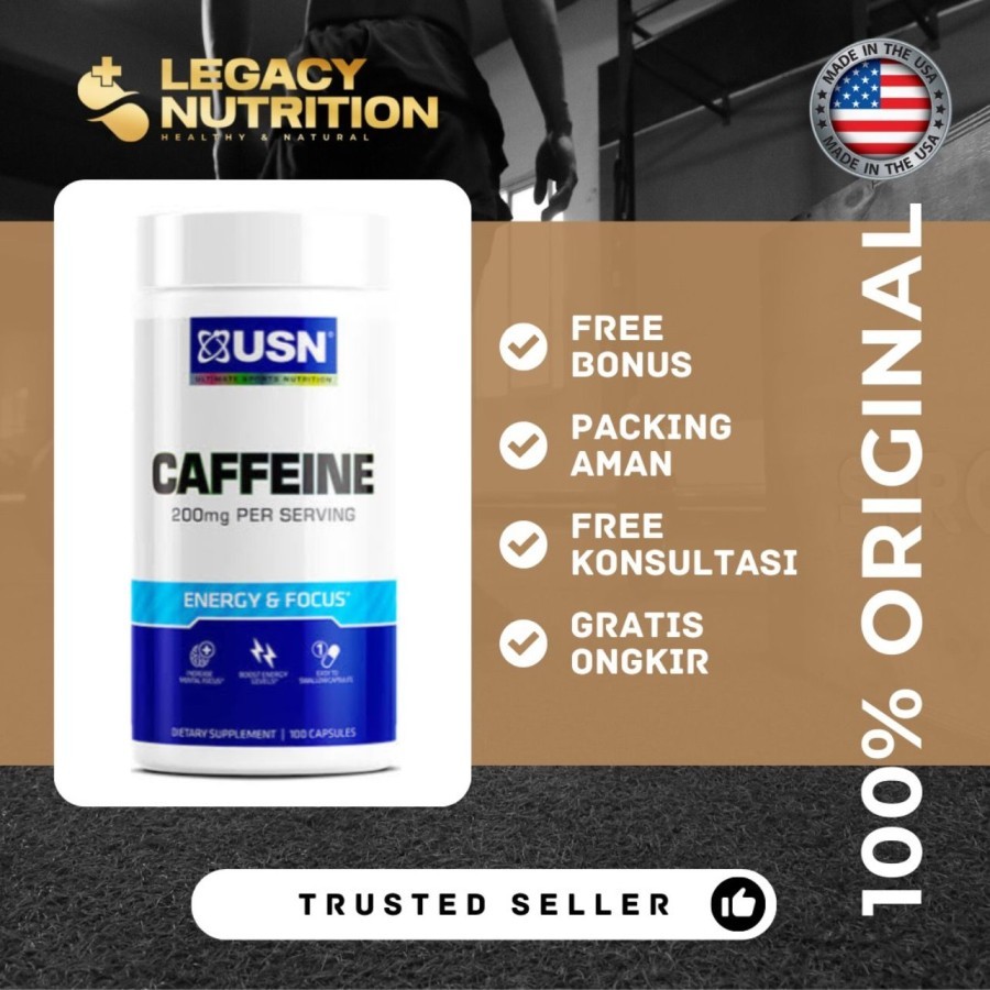 USN Fit Caffeine (100caps) USN Caffeine Cafeine Cafein Kafein Kapsul USN Fit Caffeine Anhydrous 100c
