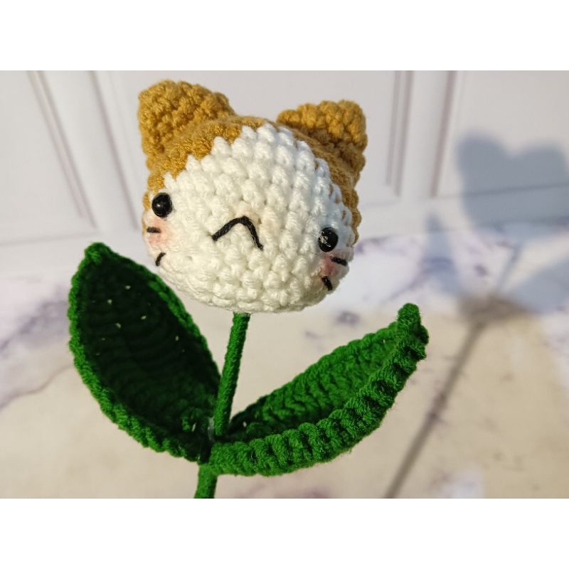 BONEKA RAJUT KEPALA KUCING BOUQUET