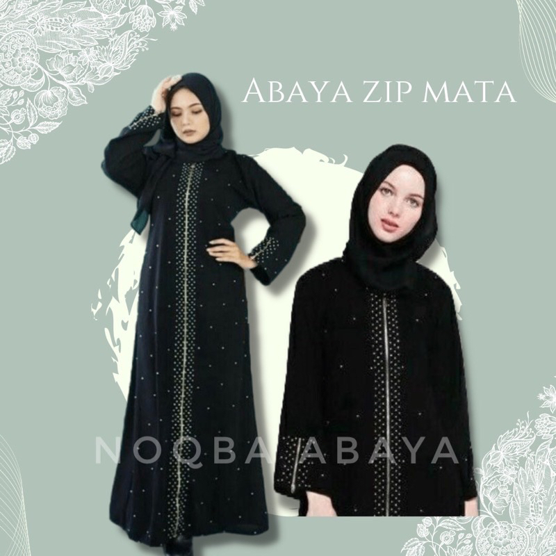 Promo Shopee 2023 Gamis Arab Saudi Dhubai Hitam Dewasa Motif Zyper Mata Silver Kain Saudi Great A