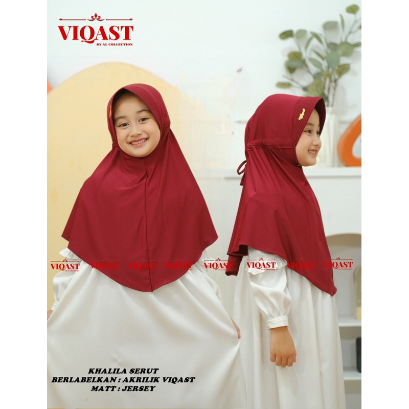 Jilbab anak sekolah KHALILA SERUT BELAKANG 8-13 tahun jersey premium hijab anak sekolah perempuan ta