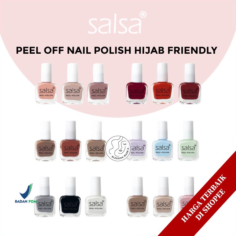 SALSA Peel Polish - Kutek Peel Off Lupas Breathable Hijab Friendly isi 3 - 1set