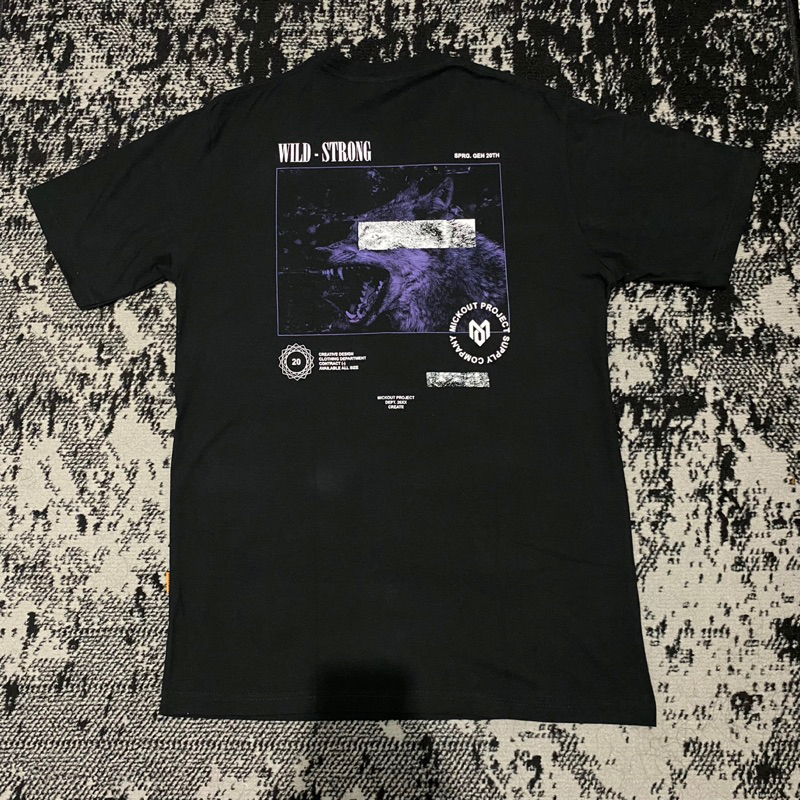 Mickout Project Wolves Tshirt - Kaos Baju Tee T-shirt Distro Hitam Pria