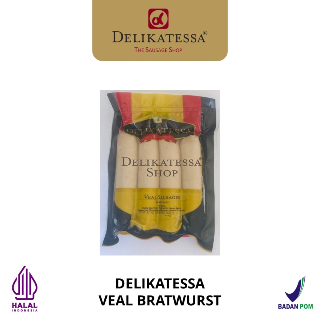 Delikatessa Veal Bratwurst Sosis Sapi Goreng Hotel Horeca Halal