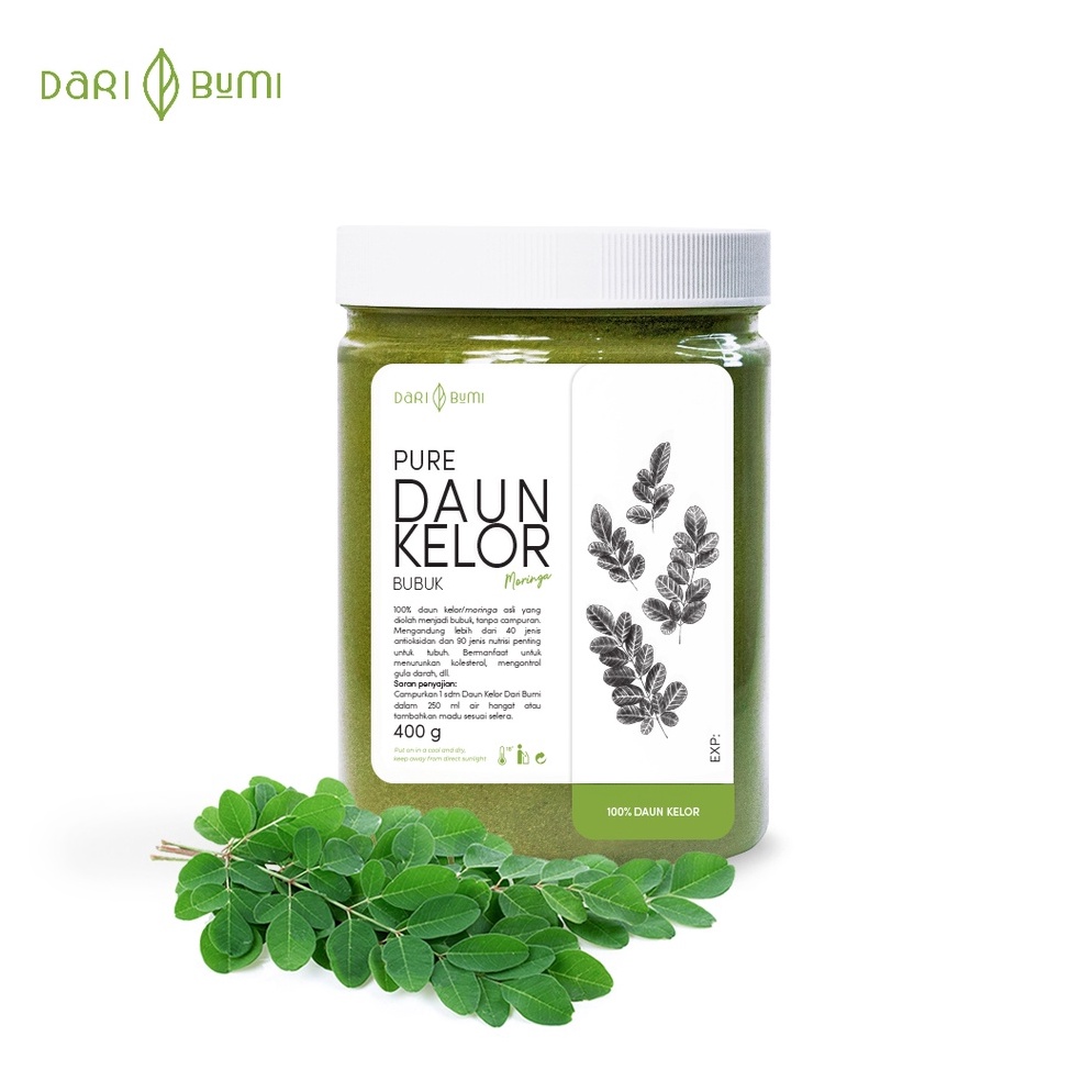 

❤[PROMO ⚡ALE!!!]❤ Dari Bumi Daun Kelor Moringa Bubuk 400 Gr Premium Pure Organic