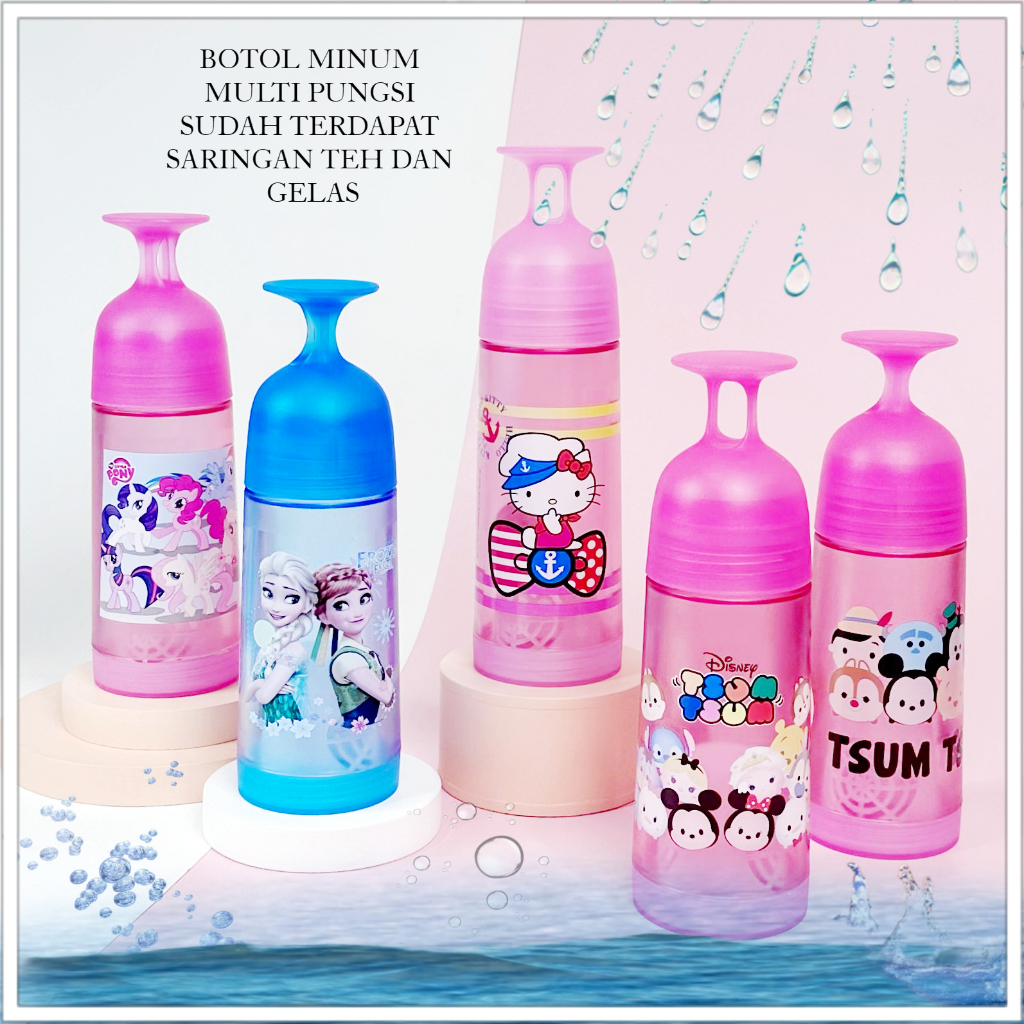 BOS Botol Minum Saringan Teh + Gelas/Botol 2 in 1/Saringan Teh/Botol Serbaguna