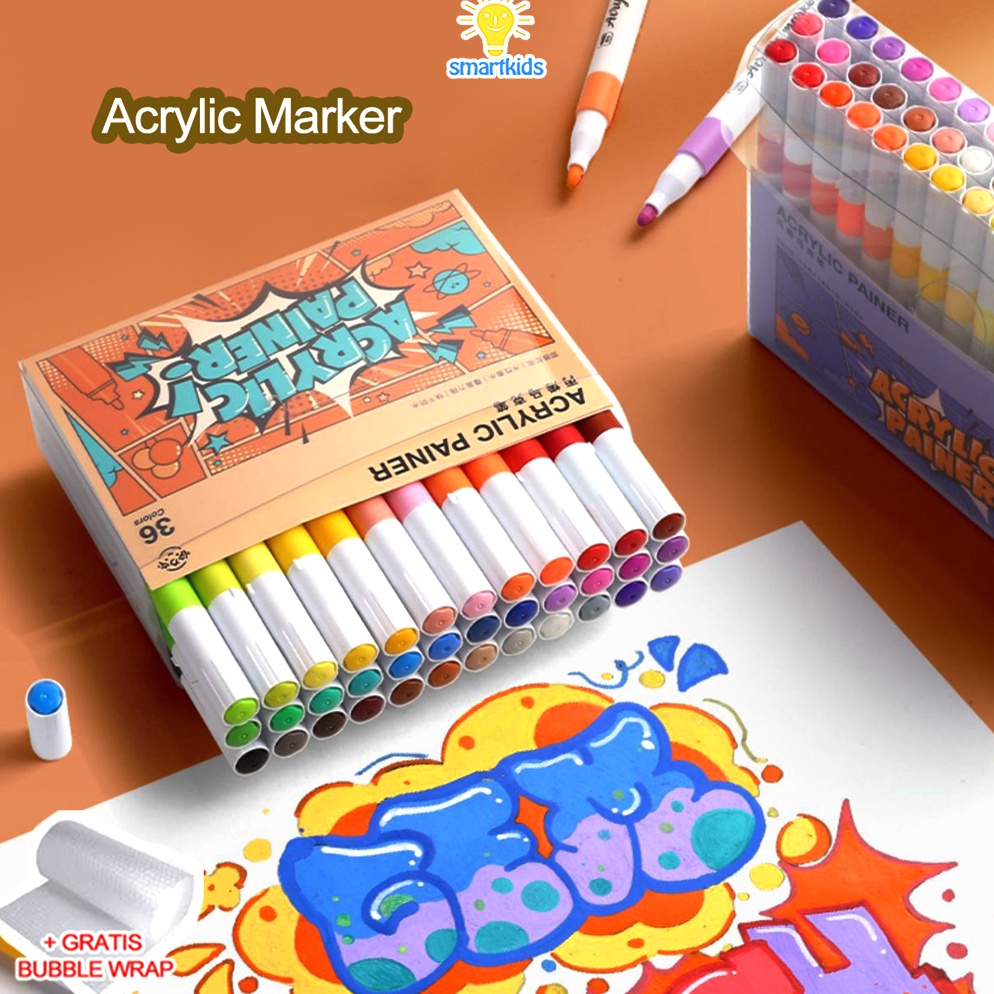 

BEST SELLER Pen Akrilik Marker Warna Cepat Kering Tahan Air / Spidol Acrylic Painter / Menggambar Kreativitas Seni Edukasi Anak .,.,