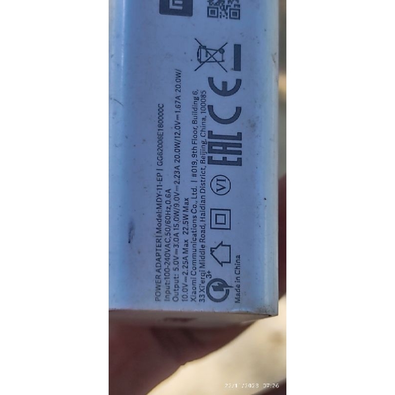 Batok cas ori xiaomi 3a 22.5waat