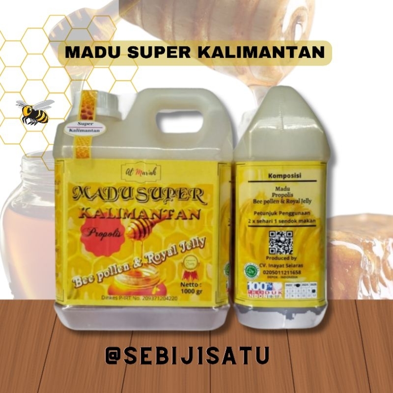 

Madu Super Kalimantan 1 kg Al-Mar'ah - Beepolen dan Royal Jelly