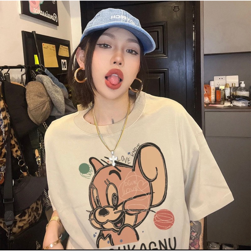 Jerry Oversize T-Shirt - korea t-shirt kaos katun korea - ready stock