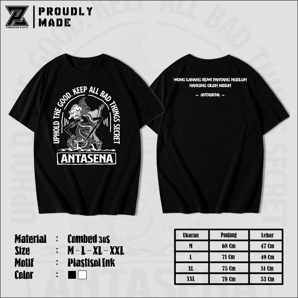 Kaos Antasena Wayang Viral - Kaos Pepatah Jawa - Kaos Jawa - Kaos Wayang