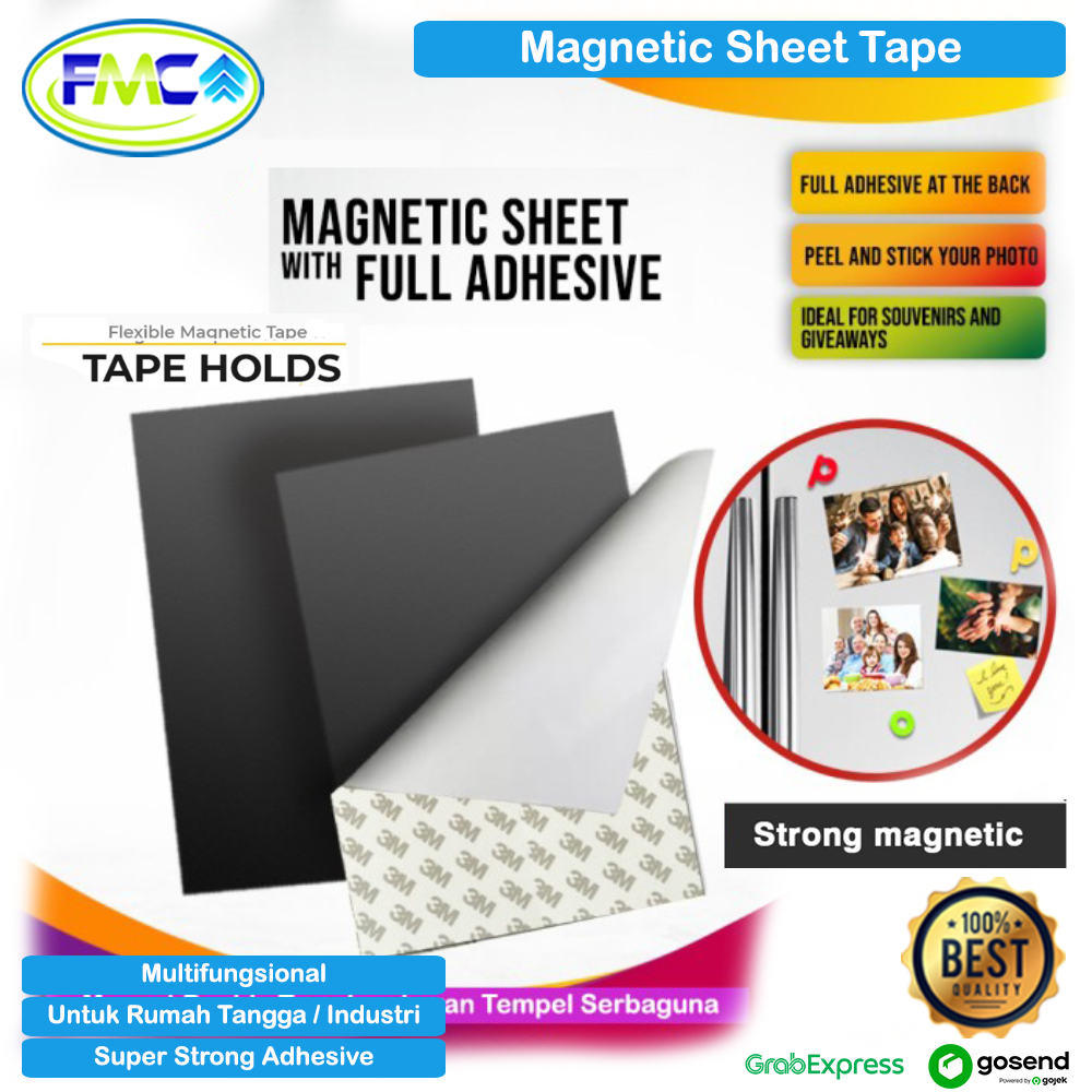 Magnet Lembaran Tape 3m Original Magnetic Sheet Lembar Double Tape Flexibel Magnet Tempel Dinding Ph