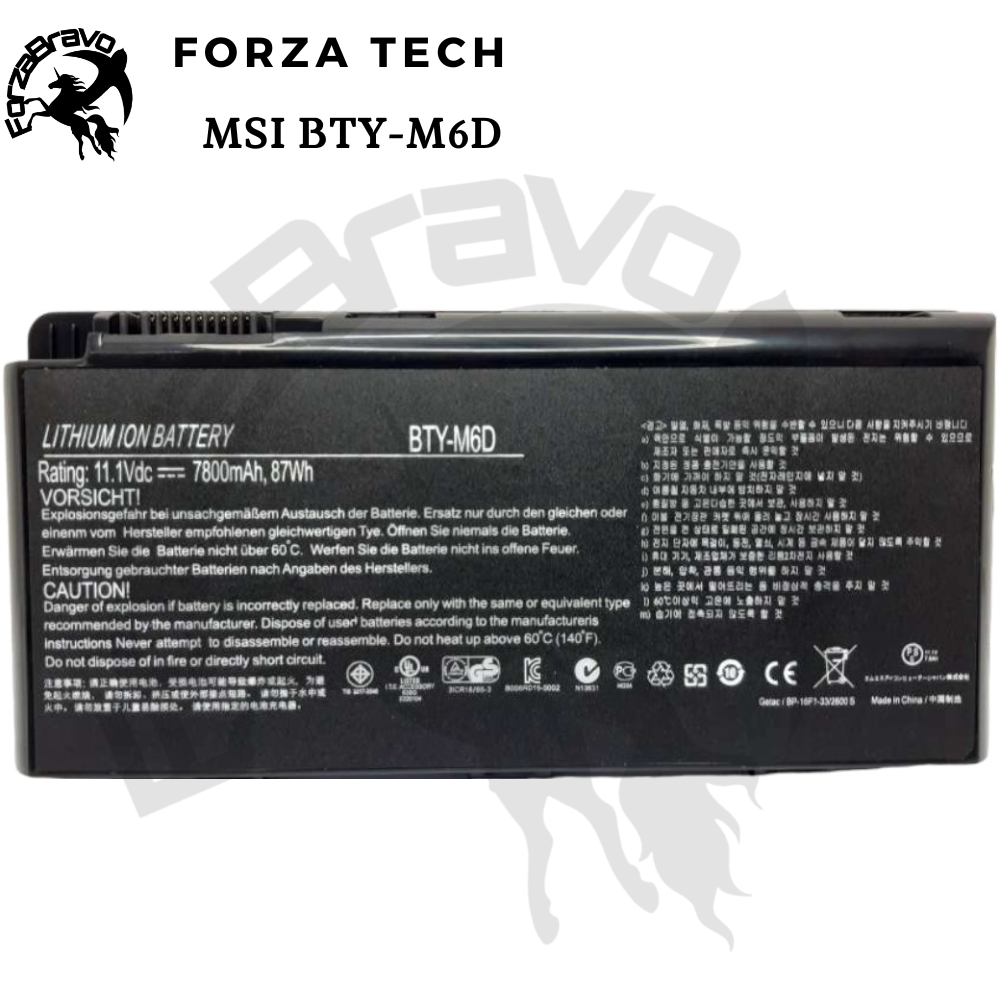 Battery MSI BTY-M6D GT60 GT70 GX780R GX680 GX780 GT780R GT660R GT663R