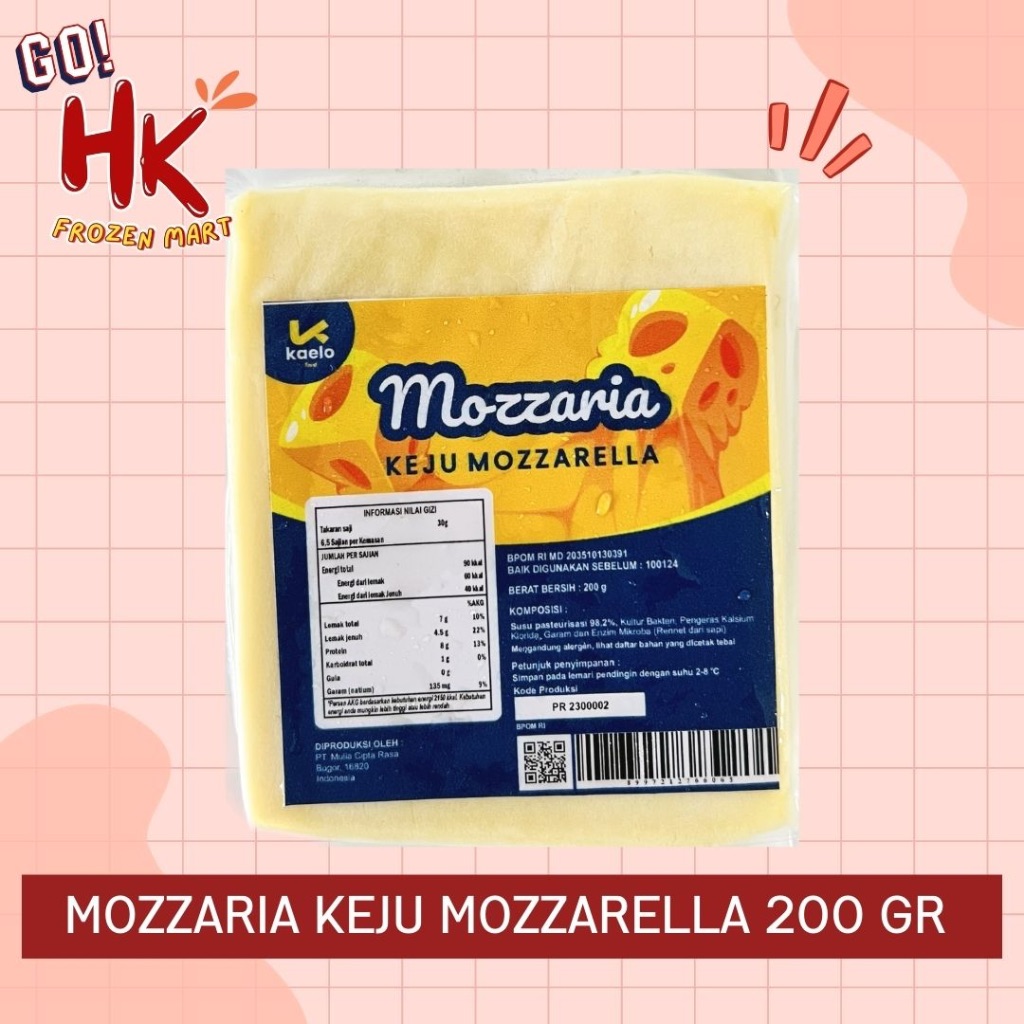 

Mozzaria Keju Mozarella 200gr | cheese lumer mozaria perfetto dels HK Frozen Mart