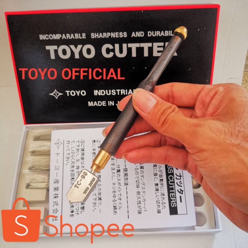 Oil glass cutter toyo tc 90 original made in japan alat pemotong kaca, keramik, dan granit alat pemb
