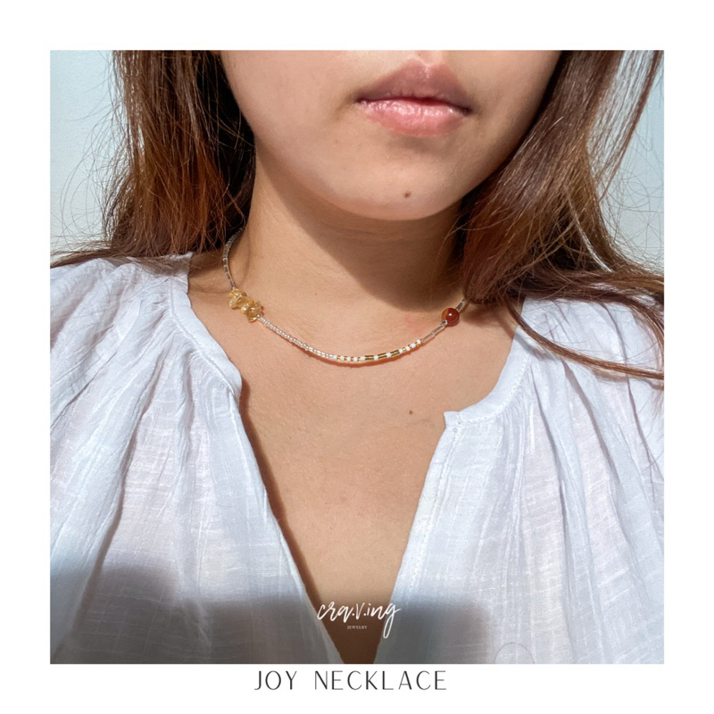 JOY Necklace - Citrine Carnelian Crystals Kalung Gemstones