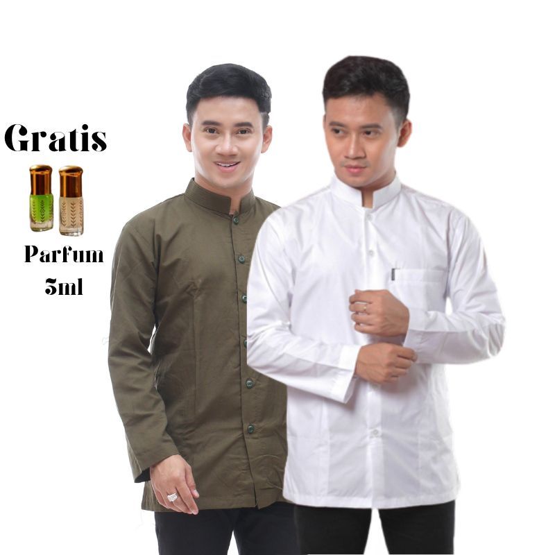 Baju Koko Habaib Putih Polos Lengan Panjang  Baju Koko Haibah Model Ammu