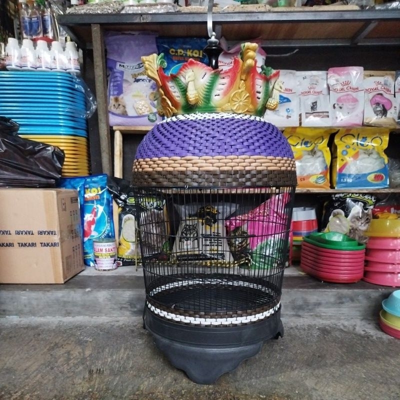 SANGKAR PERKUTUT BESI RAJUT MAHKOTA SANGKAR KUTUT SANGKAR BESI