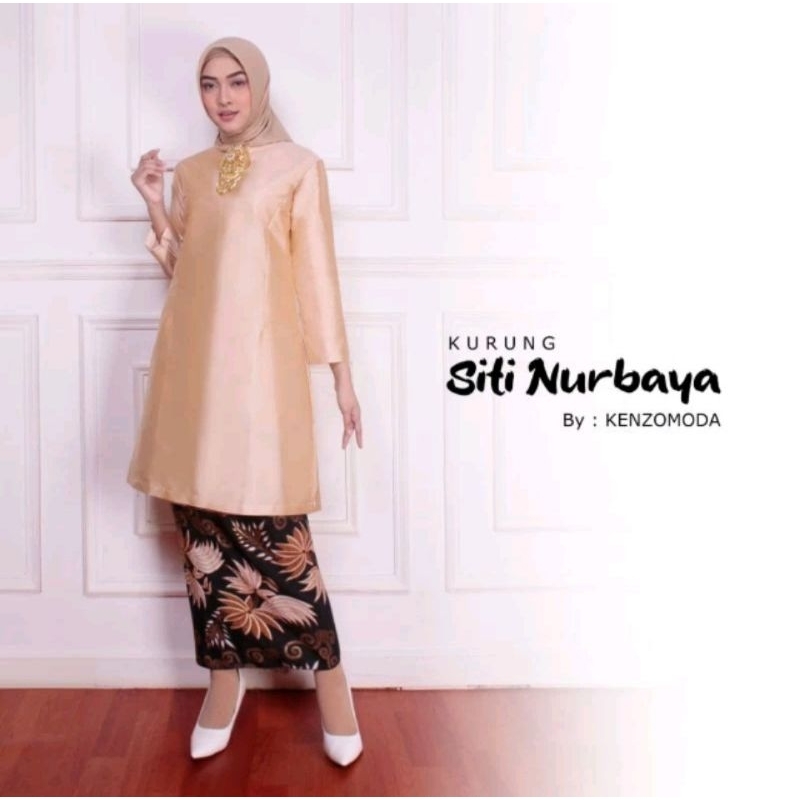 Setelan Baju Kurung Melayu Tafeta Rok Plisket//Setelan Tunik Kurung Melayu