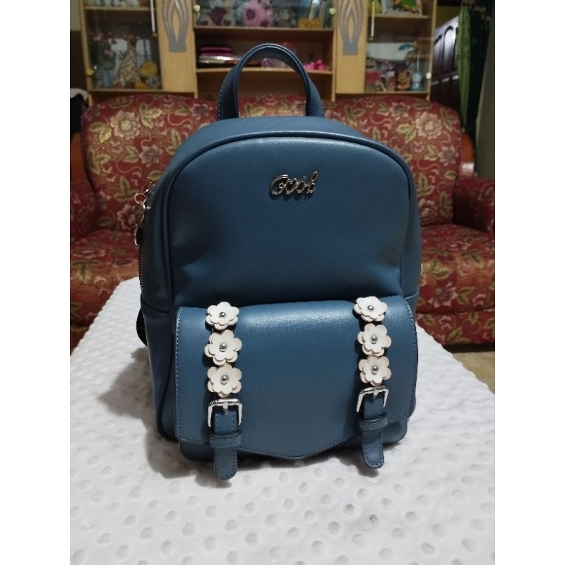 TAS GOSH // GOSH BLUE //Ransel Bunga putih