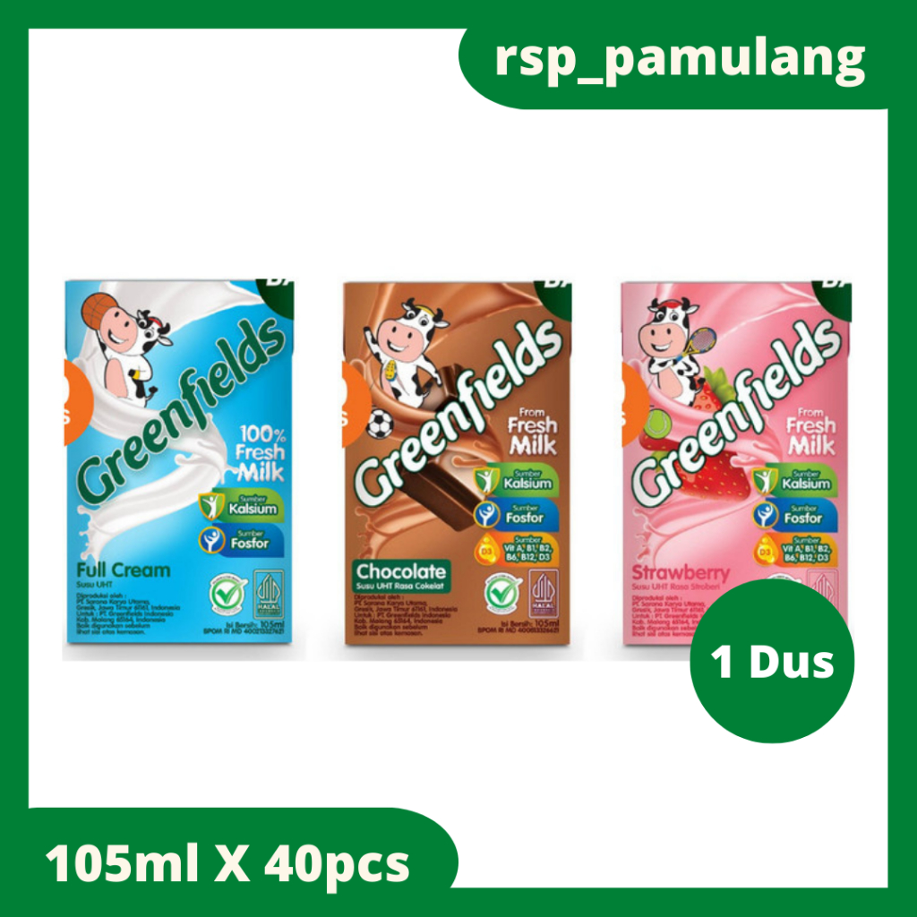 

Greenfields UHT 105ml X 40pcs (Strawberry/Chocomalt/Full Cream)