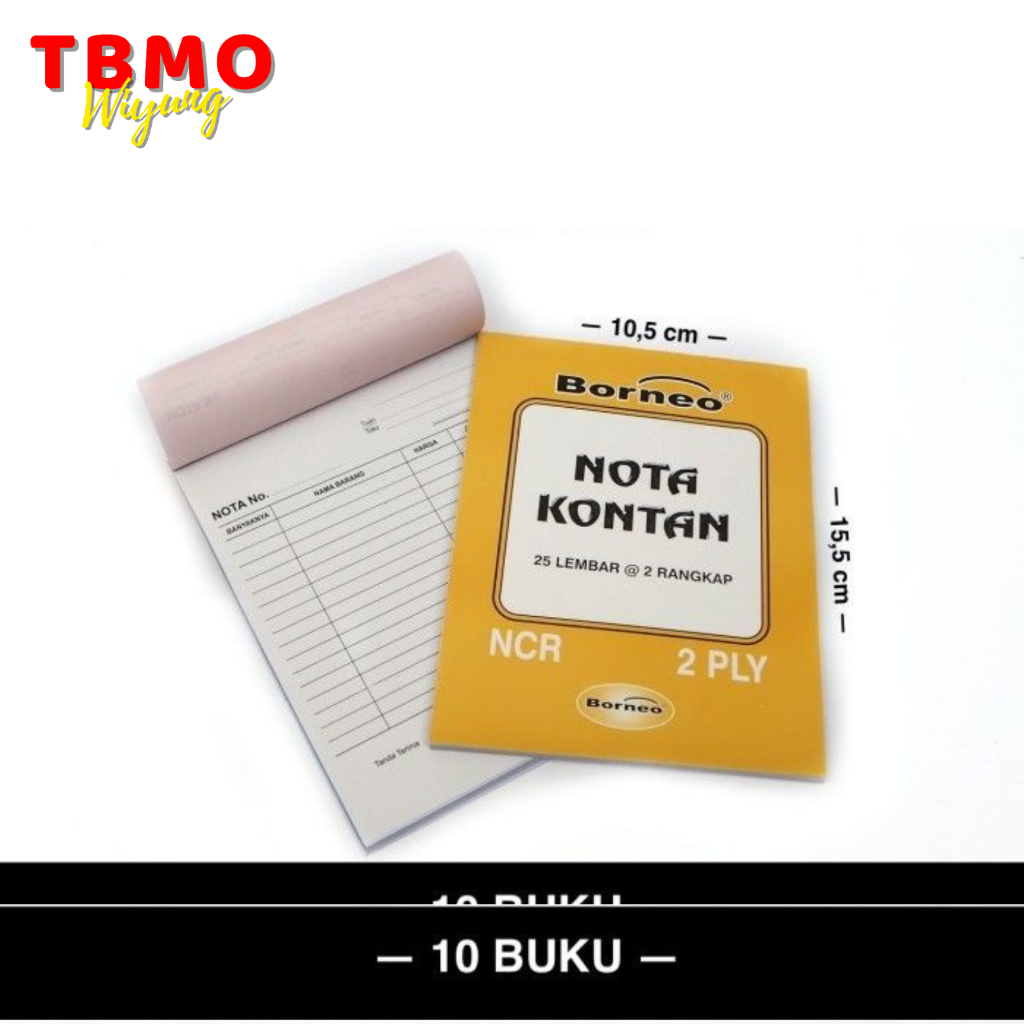 

TBMO Nota Kontan Borneo Kecil 2ply K2 Per Pack Isi 10 Pcs