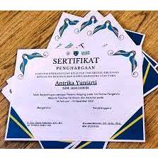 

cetak sertifikat ukuran A4 bahan concord InkJet
